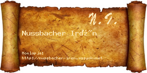 Nussbacher Irén névjegykártya